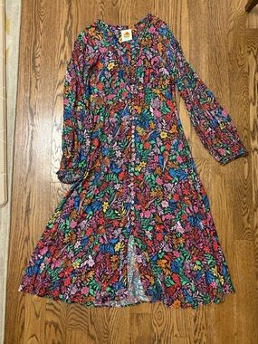 Farm Rio Multicolor Floral Button-Front Maxi Dress